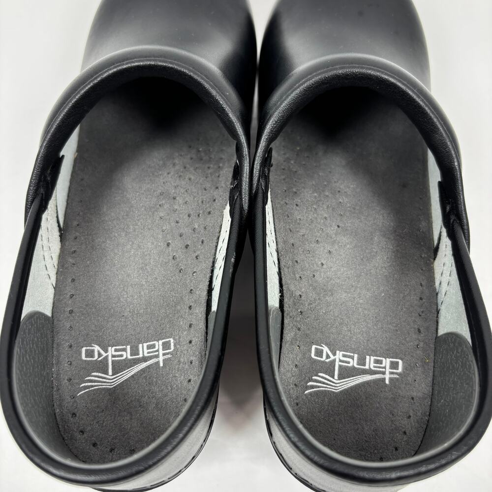 Dansko Professional Clogs 37 / 6.5 - 7 Cabrio Black Leather Slip On Shoes Nurse - Picture 6 of 12